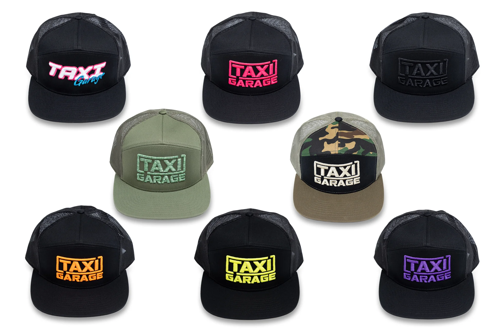 NEW! TAXI GARAGE 5 Panel Mesh Hat