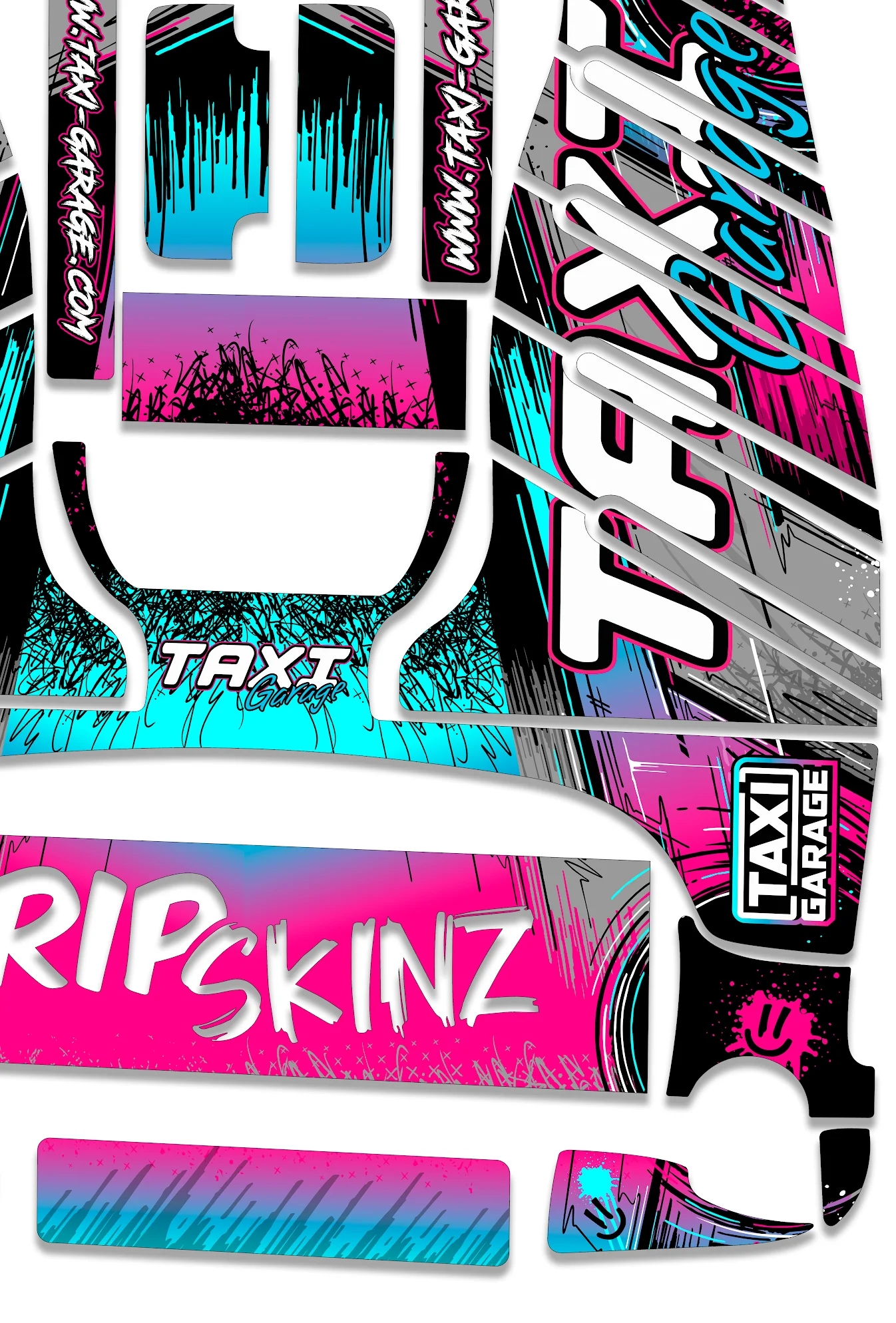 'Miami Vice' RipSkinz Standard Crazy Cart Livery Kit - Image 3