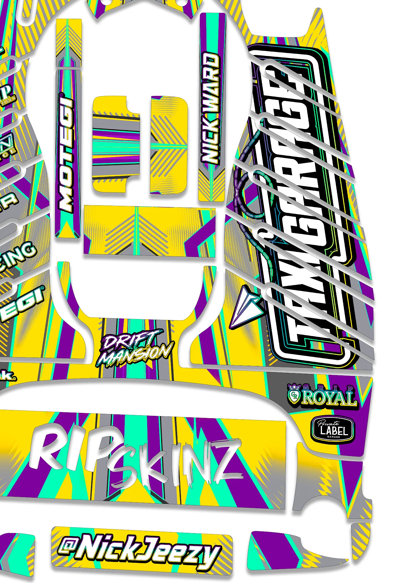 'Nick Jeezy Signature Model' RipSkinz Standard Crazy Cart Livery Kit - Image 3