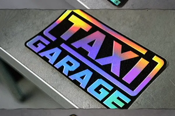 TAXI GARAGE Holographic Seat Decal